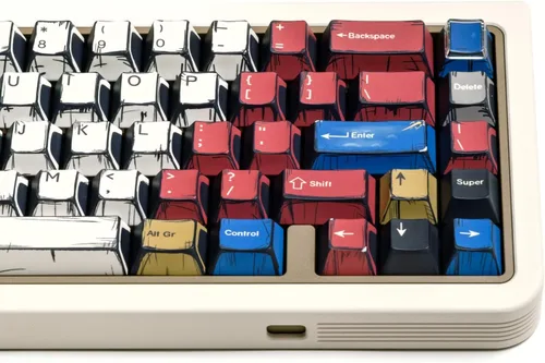 Miniatura 6 de PBT - Teclas de manga japonesa, estilo anime, 141 teclas, perfil, color cereza, sub retro, teclas para teclado mecánico (mezcla de colores)
