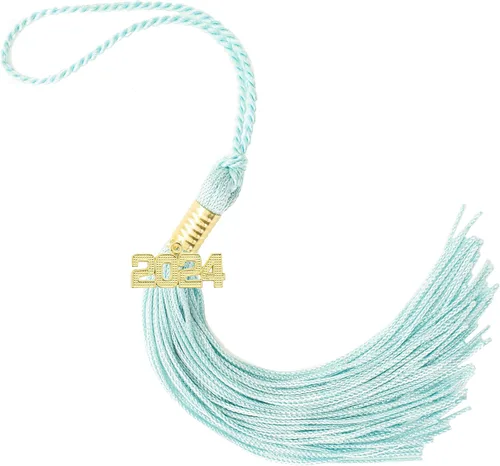 Miniatura 667 de Borla de graduación Aqua 2022, todos los colores escolares disponibles, fabricada en Estados Unidos