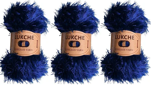 Miniatura 40 de Hilo de Pelo de Pestañas de Diversión de Lana de Felpa Premium 100% Poliéster 164 Yardas (150 Mt), 3.53 Oz (100 Gr) Hilo de Crochet Colorido DIY