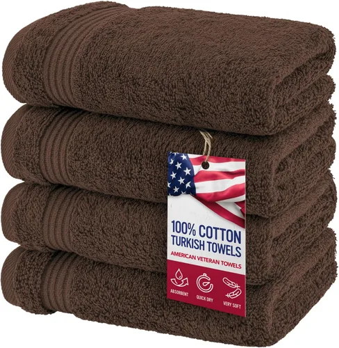 Miniatura 75 de Toalla American Veteran, Juego de Toallas de Mano para Baño de 4, 100% Conjunto de Toallas de Mano Turcas de Algodón, Toallas de Mano Suave