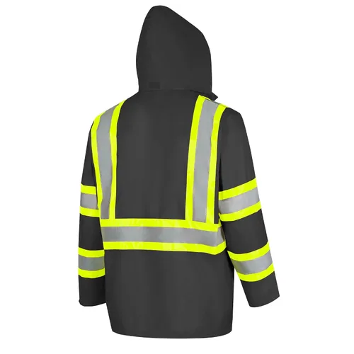 Miniatura 15 de Pioneer Hi Vis Traje de Lluvia Ligero Impermeable de Seguridad - Equipo de Lluvia Reflectante para Trabajo para Hombres y Mujeres Negro