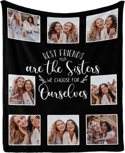 Miniatura 29 de Regalos de cumpleaños para mujeres, manta de amistad personalizada con tus fotos, manta personalizada con mis propias imágenes para hermanas