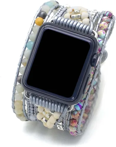 Correas bohemias hechas a mano compatibles con Apple Watch con cuentas para mujer, correa de reloj compatible con Apple Watch Band Series 5/4/3/2/1