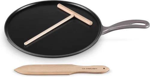 Miniatura 11 de Le Creuset Sartén Crepe Redonda Tradicional de Hierro Fundido Esmaltado, 10.25 Pulgadas, Alcachofa