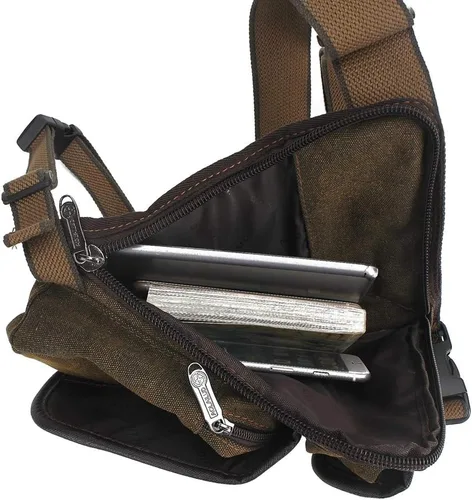 Miniatura 6 de Canvas Drop Leg Bag Outdoor Waist Pack for Men Women Tactical Military Motorcycle Bike Cycling Multi-Pocket Waist Fanny Pouch Travel Hiking Climbing