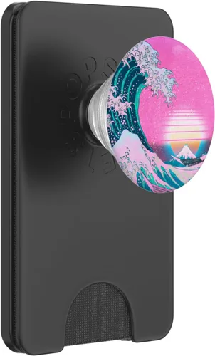 Miniatura 7 de Vaporwave Estética Gran Onda De Kanagawa Synthwave Sunset PopSockets PopGrip: Agarre intercambiable para teléfonos y tabletas