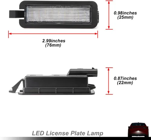 Miniatura 4 de Cargador LED de placa de matrícula para 2015-2023 D0dge Charger y Challenger Chrysler 300 Pacifica Compass Xenón Blanco LED Luces de matrícula OEM #