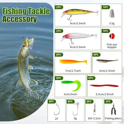 Miniatura 5 de Combo de carrete de caña de pescar, 2 cañas de pesca telescópicas de 6.89 pies, 2 carretes giratorios, juego de alicates de pesca con bolsa de Negro