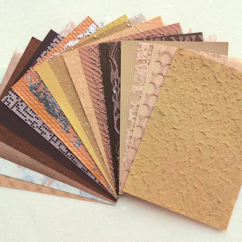 Miniatura 16 de Juego de 20 papeles de recortes con textura A5 y tela de malla, papel artesanal hecho a mano para álbumes de recortes, suministros de diario basura
