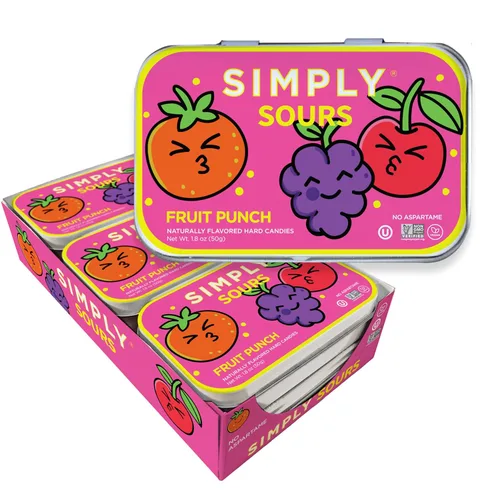 Miniatura 10 de SIMPLY Sours - Latas de caramelo agrio de bayas cítricas (paquete de 3), veganas, sin OMG, sin jarabe de maíz, sin colores ni sabores artificiales