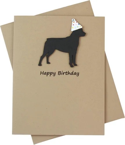 Miniatura 23 de Tarjeta de cumpleaños de pastor australiano negro Tarjeta de felicitación para mascotas con tema de perro australiano negro Sombrero de fiesta