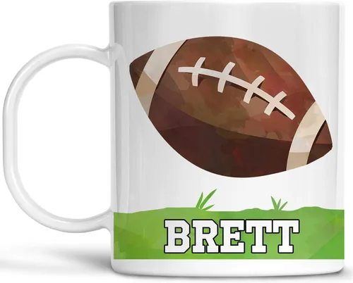 Taza personalizada de fútbol para niños con nombre, polímero ligero