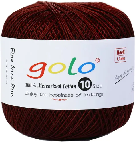 Miniatura 9 de Golo - 3 bolas de hilo de ganchillo tamaño 10, hilo de crochet para tejer a mano 102