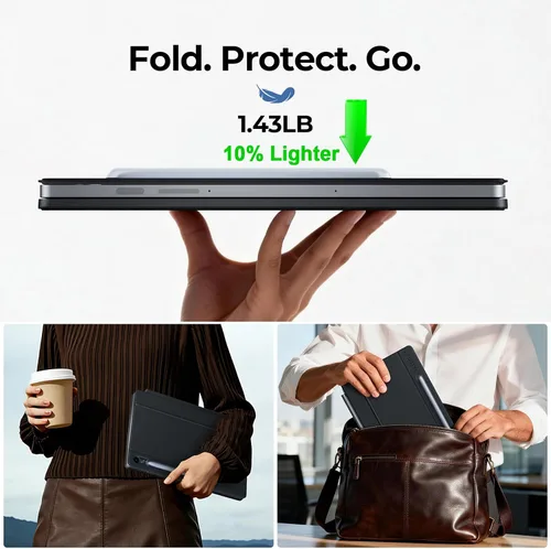 Miniatura 6 de LAUDTEC - Funda con teclado mágico para Samsung Galaxy Tab S11 / S9 de 11 pulgadas, S10 Lite / S10 FE / S9 FE 5G 10.9 pulgadas, soporte flotante
