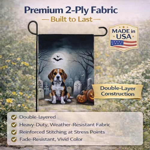Miniatura 5 de Caroline's Treasures DAC2011GF - Bandera decorativa para jardín de Halloween con diseño de beagle para jardín, jardín, jardín, jardín, multicolor
