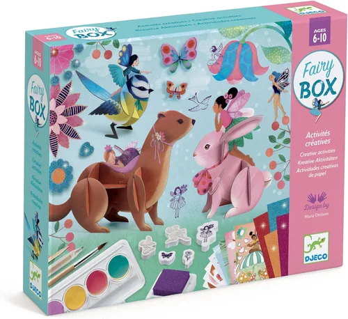 DJECO Kit de manualidades de hadas – Pintura, dibuja, construye y más para el hogar, la escuela o regalos, divertido y creativo para familiares y
