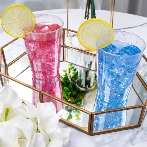 Miniatura 4 de WDF Paquete de 100 vasos desechables de plástico con purpurina plateada, 12 onzas, sin BPA, resistentes, ideales para fiestas de Navidad, bodas, uso