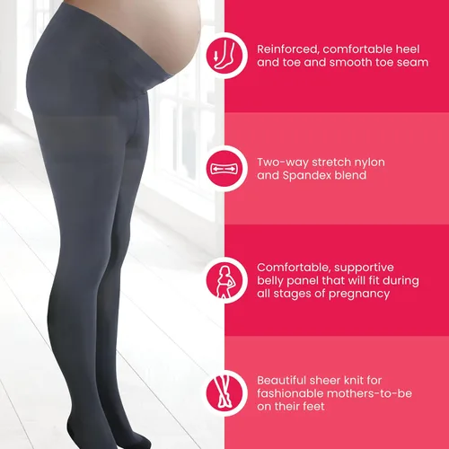 Miniatura 2 de Preggers by Therafirm - Medias de apoyo para maternidad, medias de compresión suave de 15-20 mmHg