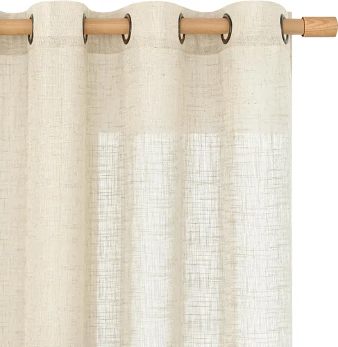 Miniatura 120 de LAMIT Cortinas de lino sintético para dormitorio, paneles filtrantes de luz, cortinas de lino con protección de privacidad con ojales para ventanas