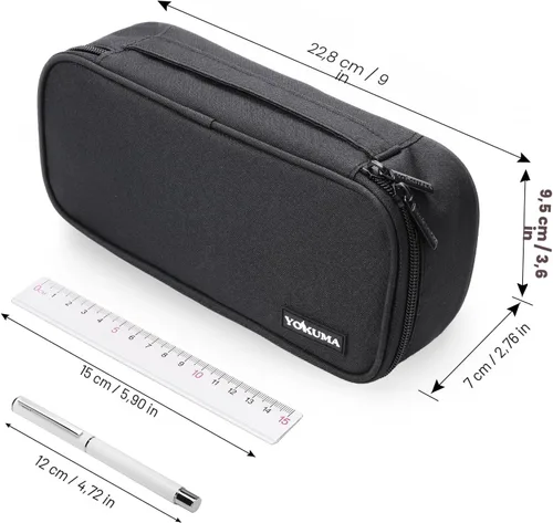 Miniatura 3 de YOKUMA Estuche para lápices, bolsa de lápices de gran capacidad, caja de lápices con cremallera estética, suministros de regreso a clases