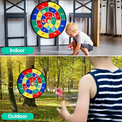 Miniatura 3 de Juego de Diana de Dardos para Niños - 29 pulgadas, Juegos de Mesa con 16 Pelotas Adhesivas, Juguetes de Verano para Interiores y Exteriores