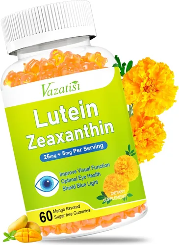 Miniatura 10 de Gomitas de suplementos de luteína y zeaxantina, suplemento avanzado de vitaminas para los ojos con arándano, azafrán, semilla de uva, omega 3