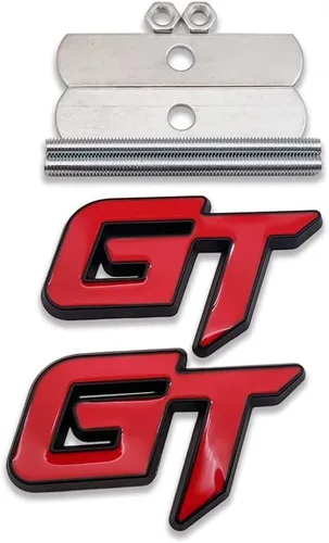 Emblema de metal 3D de la parrilla delantera del coche con logotipo GT + insignia de la tapa del maletero de Grand Tourer, calcomanía deportiva de