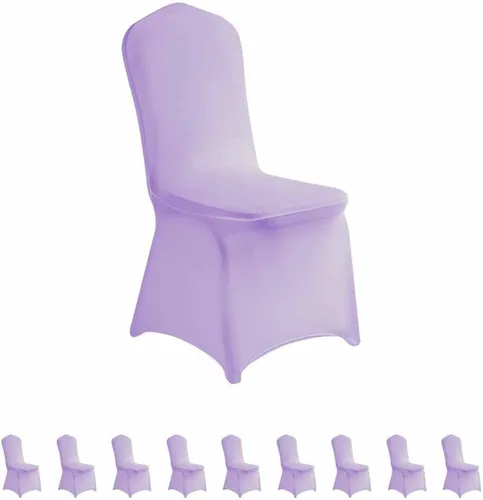 Miniatura 49 de LZY 6 piezas Fundas de Silla de Spandex Elásticas Fundas Deslizables para Fiestas de Boda, Fundas de Decoración de Sillas de Comedor y Banquete Negro