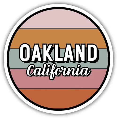 Miniatura 8 de Oakland California Travel Sticker, 2.5" Multiple Colors, Laptop Water Bottle Planner Journal, Collectible Places I've Been, Luggage Decal (Lavender)