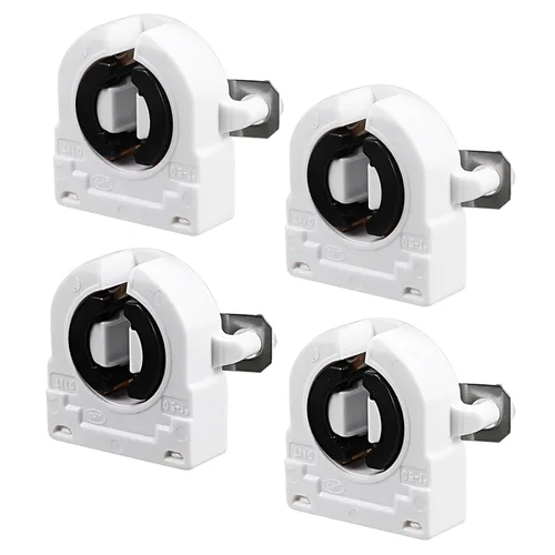 YOKIVE 4 soportes de luz fluorescente, base G13 T8, piezas de repuesto de luz de enchufe sin derivación, ideal para el hogar, oficina (blanco, 2A,