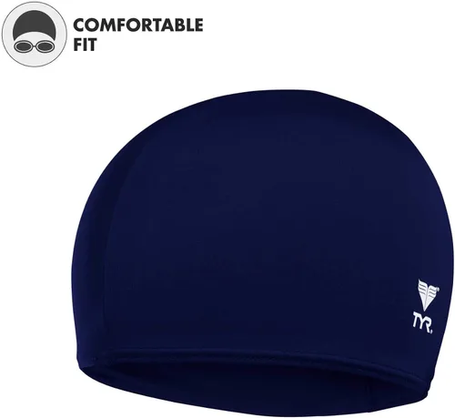 Miniatura 4 de TYR Gorro de natación de fibra de licra para adultos