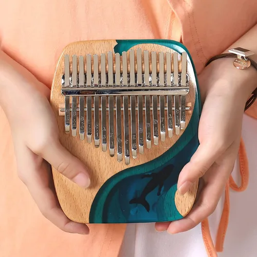 Miniatura 6 de Kalimba - Piano de pulgar de 17 teclas, piano portátil de dedo Mbira, regalos para niños y adultos, instrumento musical, pianos de pulgar, 17
