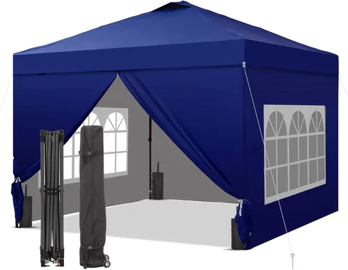 Miniatura 21 de GDY Tienda de campaña desplegable de 10 x 10 pies, gazebo para exteriores con 4 bolsas de arena, toldo fácil de instalar con 3 alturas ajustables