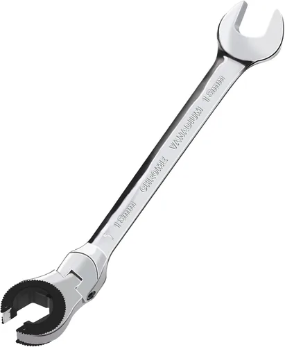 Miniatura 11 de LOSCHEN 1 pieza de 14 mm de llave de trinquete de cabeza flexible abierta, llave de trinquete métrica con 77 dientes, llave de tubo de trinquete