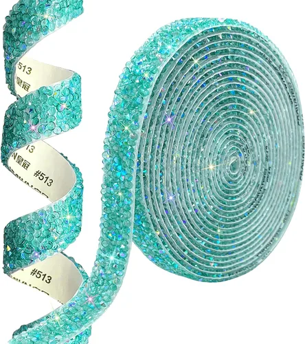 Miniatura 12 de Cinta autoadhesiva de resina negra con diamantes de imitación, 4 yardas, cinta de cristal brillante aplicable a bodas, cumpleaños, Navidad, fiestas