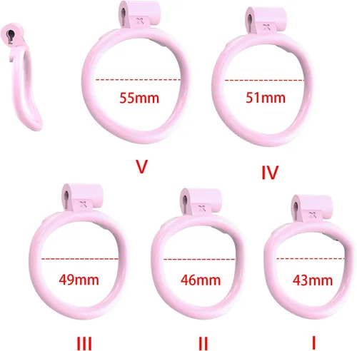 Miniatura 5 de Jaula de castidad masculina Cobra con 5 anillos de resina y cerradura para hombres, transpirable (Grande)
