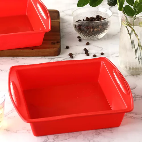 Miniatura 7 de Paquete de 2 moldes cuadrados de silicona para brownies, 8 x 8 pulgadas, para brownies, pasteles, pan, pastel y lasaña, sin BPA, resistente al