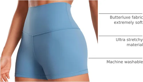 Miniatura 24 de CRZ YOGA Butterluxe - Pantalones cortos de ciclismo de cintura alta para mujer, 2.5 pulgadas, yoga, entrenamiento, elastano, correr, voleibol