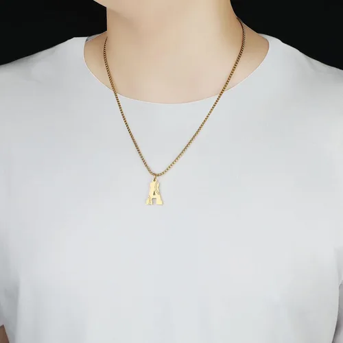 Miniatura 5 de Susook Collar con inicial de béisbol para niños, dije de letra A-Z, cadena de acero inoxidable de 22 + 2 pulgadas, regalo de béisbol personalizado