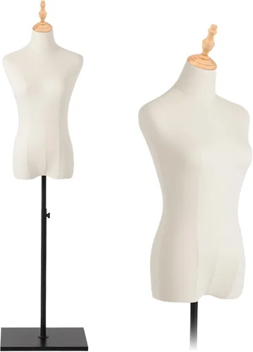 Maniquí femenino, para colgar pantalones y faldas, maniquí de vestido con soporte, torso ajustable en altura para exhibición de ropa y joyería, para
