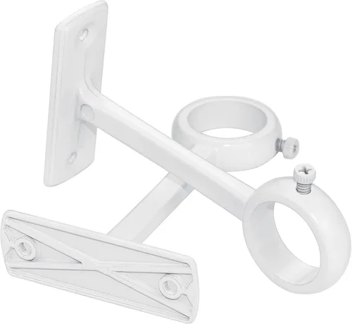 Miniatura 2 de KXLife Soportes de barra de cortina resistentes para montaje en techo, soportes de anillo de barra de cortina de 1 pulgada (juego de 2, blanco)