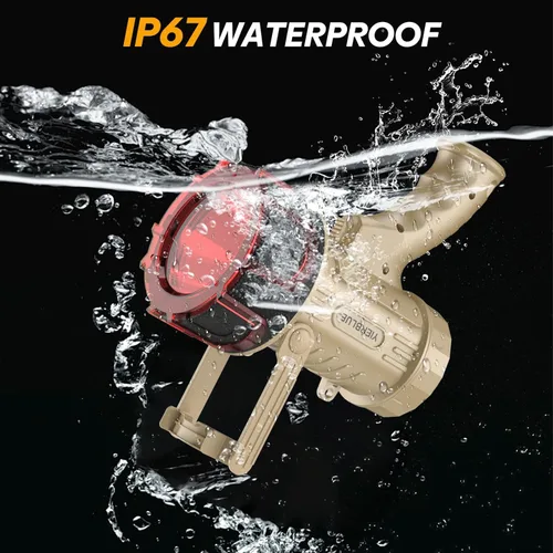 Miniatura 3 de YIERBLUE Foco recargable LED de 2000,000 lúmenes, linterna de mano impermeable IP67, 3 ajustes adaptables, luz de punto con filtro rojo