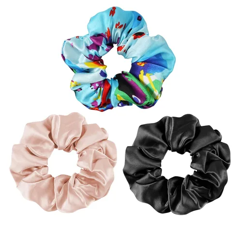 OLESILK 100% Seda de Morera - Scrunchies para el cabello, mujeres y niñas, ligas de seda para cabello rizado y con roturas, sin daños, elásticos 3