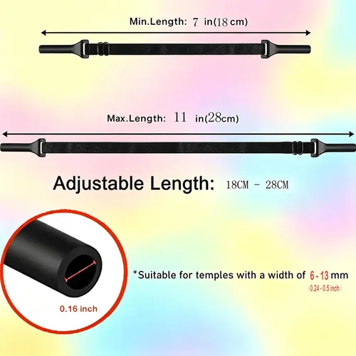 Miniatura 4 de KSACLE Correa ajustable para lentes, paquete de 4 correas para anteojos sin cola, retenedor de cuerda de ajuste universal, lentes de sol deportivos