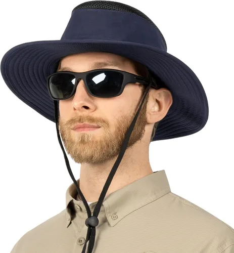 Miniatura 11 de SUN CUBE Sombrero de ala ancha para hombres y mujeres, protección solar UV, sombrero de safari para senderismo