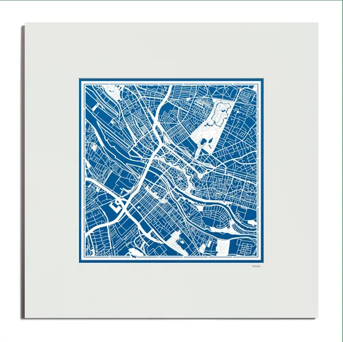 Miniatura 62 de O3 Design Studio Mapa de corte de papel Madrid negro mate de 20 x 20 pulgadas