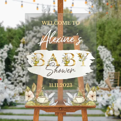 Miniatura 8 de Letrero de bienvenida personalizado de 18 x 24 pulgadas, revelación de género para niño o niña, decoraciones de ducha, letrero personalizado