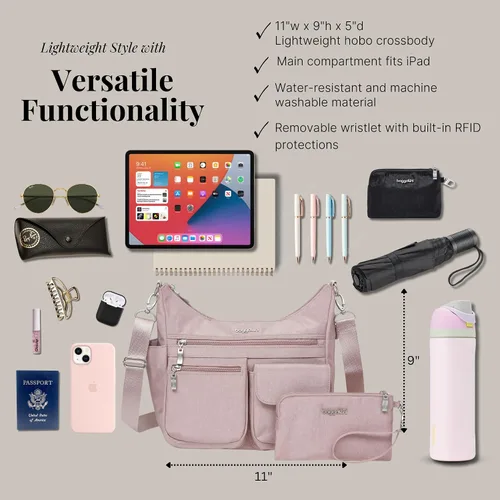 Miniatura 13 de Baggallini Womens Modern Everywhere Crossbody Bag for Women 11x9x4.5" Rfid Hobo Bag