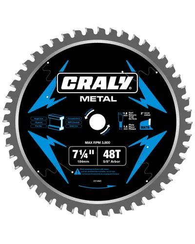 Miniatura 8 de CRALY Hoja de sierra circular de corte de acero y metal ferroso de 14 pulgadas y 72 dientes, árbol de 1 pulgada, corte fino, hoja profesional