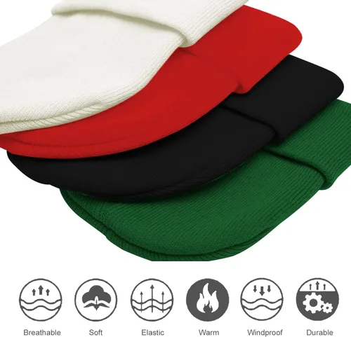 Miniatura 24 de UTTPLL Gorros de punto cálidos para bebé, gorro grueso y suave para niño y niña, gorro acanalado con puños para niños y niñas